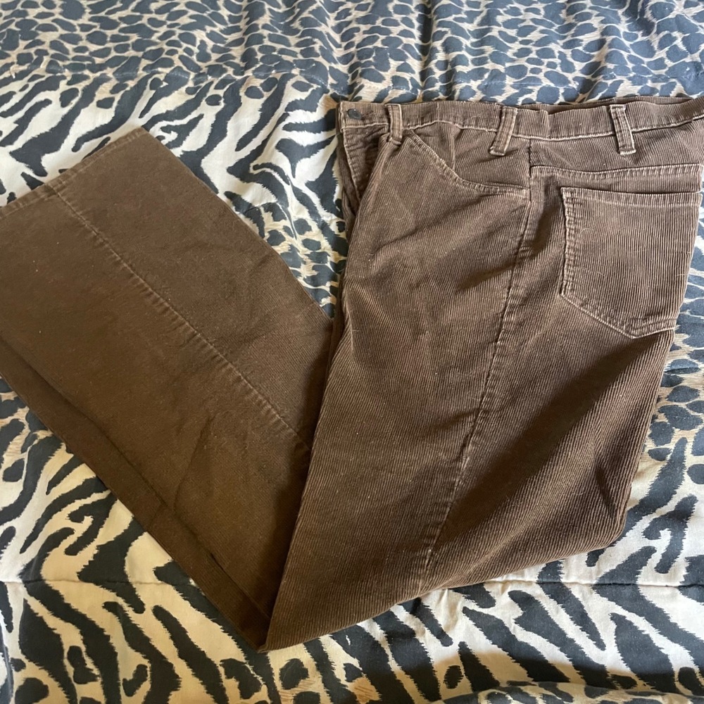 Vintage Corduroy Pants Mens 32x33 Brown Straight Leg Casual Classic